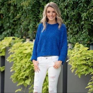 Blue Woven Heart sweater from Nordstrom size s